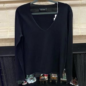 Zadig & Voltaire Black knit sweater made from fine Marino wool.Size M, brand new